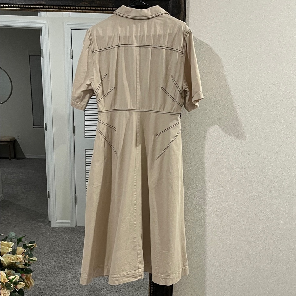 Rosetta Getty Beige Button-Front Midi Dress. Size 8 and Size 12 - Picture 7 of 12